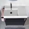 Console Sink Vanity With Ceramic Sink and Matte Black Drawer